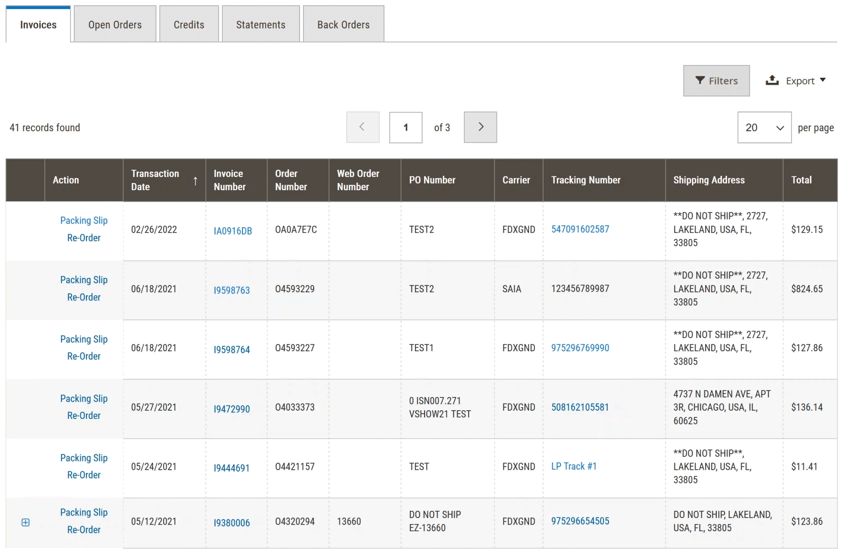 OrderHistoryFiltering